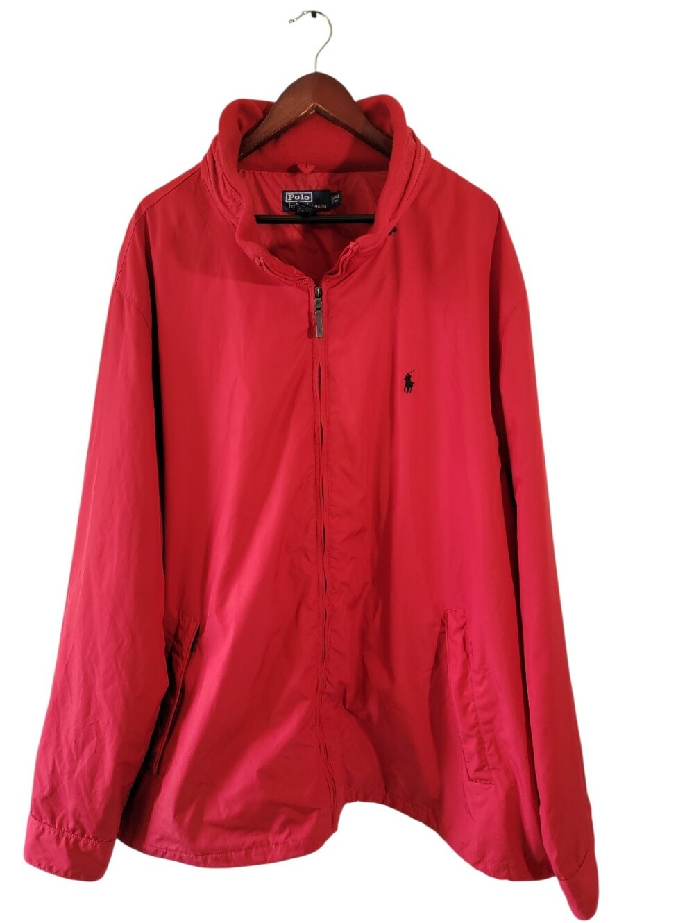 POLO Ralph Lauren Red Full-Zip Windbreaker Jacket Sz 4XLT Inner Pocket Outdoor - Picture 13 of 13